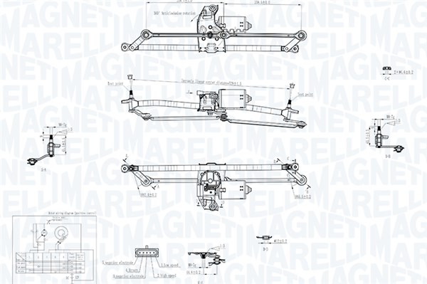 Magneti Marelli Ruitenwisserarm en mechanisme 064351763010