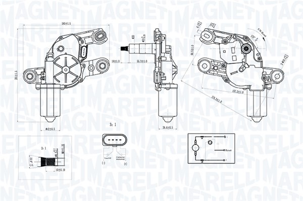 Magneti Marelli Ruitenwissermotor 064070400010