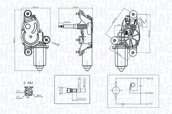 Magneti Marelli Ruitenwissermotor 064070600010