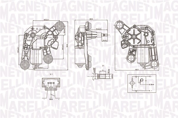 Ruitenwissermotor Magneti Marelli 064071400010