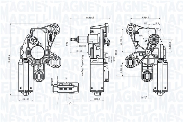 Ruitenwissermotor Magneti Marelli 064071700010