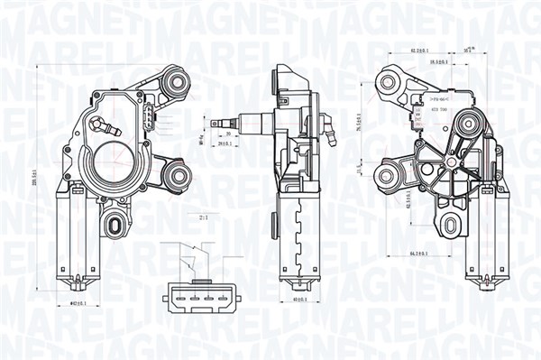 Ruitenwissermotor Magneti Marelli 064075000010