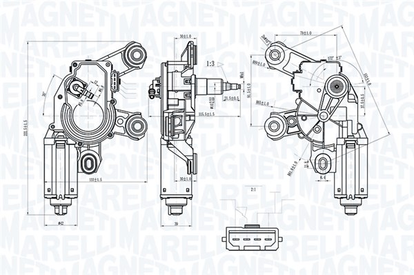 Ruitenwissermotor Magneti Marelli 064075300010