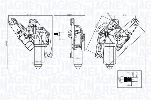 Ruitenwissermotor Magneti Marelli 064075600010