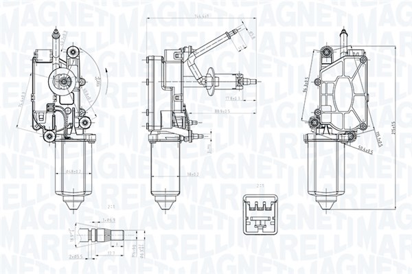 Magneti Marelli Ruitenwissermotor 064076100010