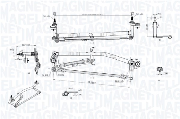 Magneti Marelli Ruitenwisserarm en mechanisme 085570753010