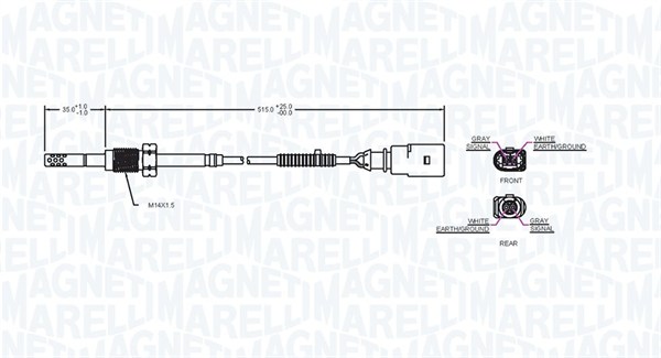 Magneti Marelli Sensor uitlaatgastemperatuur 172000071010