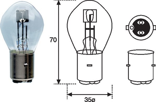 Gloeilamp, koplamp Magneti Marelli 002588200000