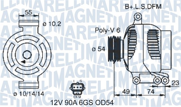 Alternator/Dynamo Magneti Marelli 063731388310