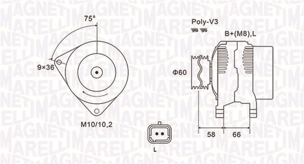 Alternator/Dynamo Magneti Marelli 063731637010