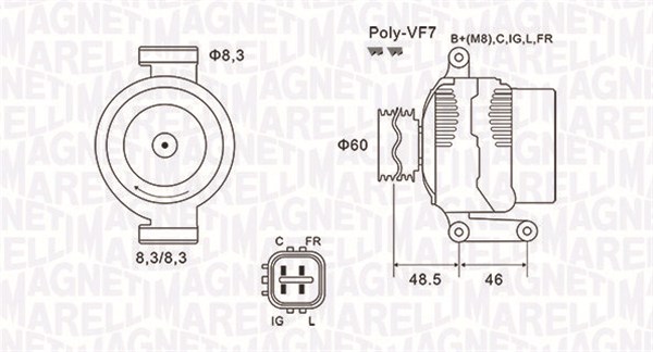Alternator/Dynamo Magneti Marelli 063731726010