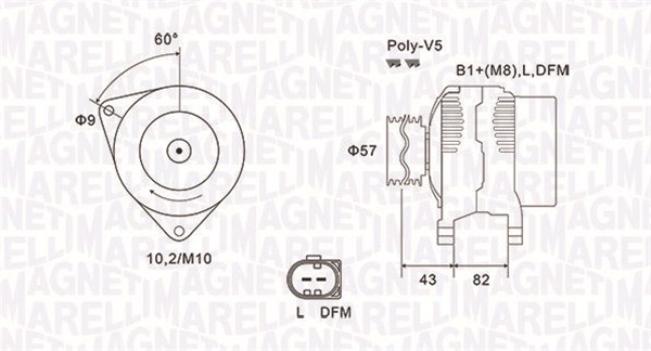 Alternator/Dynamo Magneti Marelli 063731759010