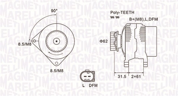 Alternator/Dynamo Magneti Marelli 063731820010