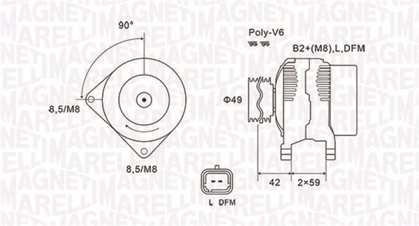 Alternator/Dynamo Magneti Marelli 063731863010