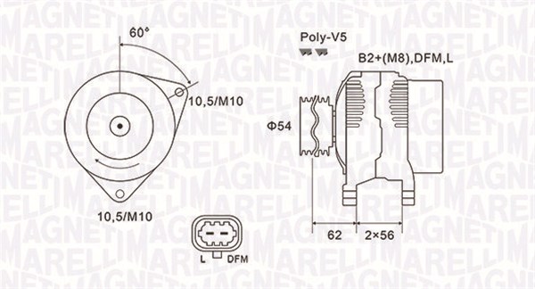 Alternator/Dynamo Magneti Marelli 063731940010