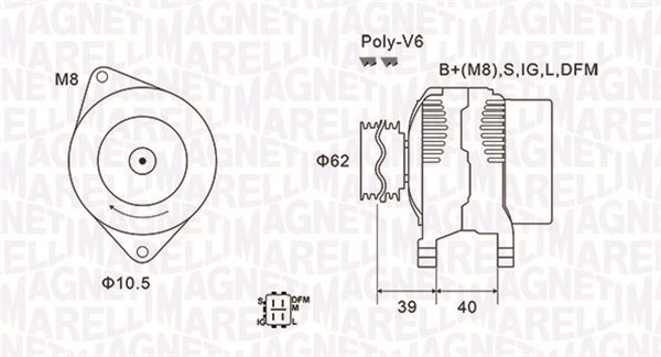Alternator/Dynamo Magneti Marelli 063731964010