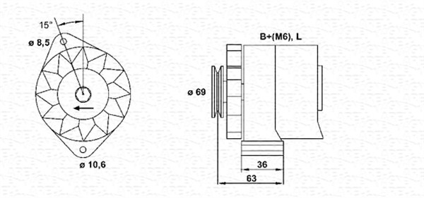 Alternator/Dynamo Magneti Marelli 944346033010