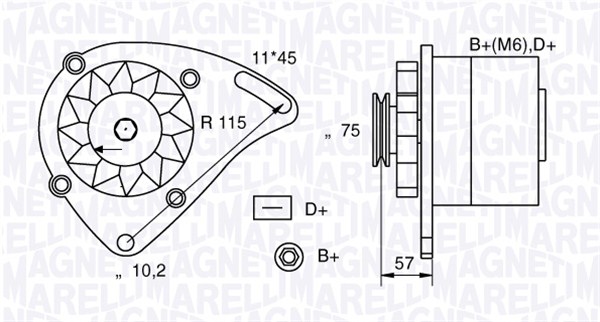 Alternator/Dynamo Magneti Marelli 063321067010