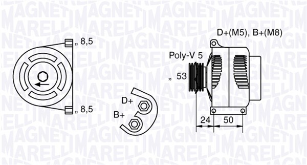 Alternator/Dynamo Magneti Marelli 063377007010