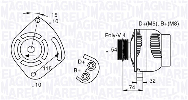 Alternator/Dynamo Magneti Marelli 063377011010