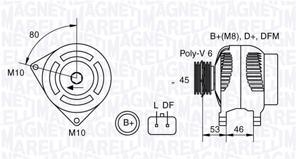 Alternator/Dynamo Magneti Marelli 063377300010