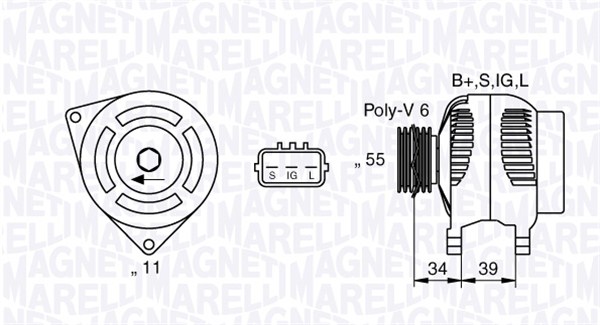 Alternator/Dynamo Magneti Marelli 063377430010