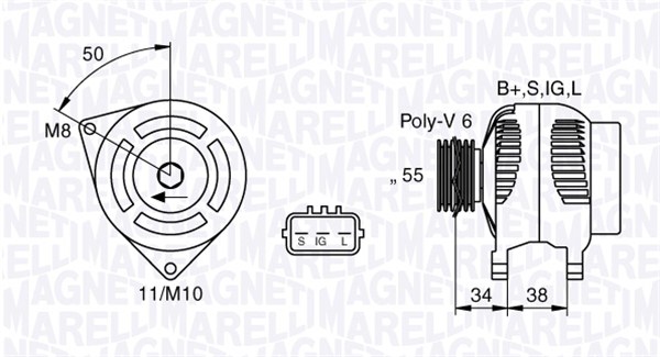 Alternator/Dynamo Magneti Marelli 063377432010