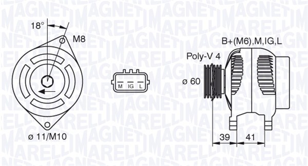 Alternator/Dynamo Magneti Marelli 063377438010