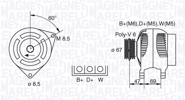 Alternator/Dynamo Magneti Marelli 063321347010