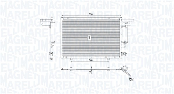 Airco condensor Magneti Marelli 350203754000