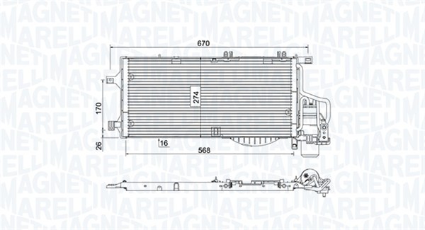 Airco condensor Magneti Marelli 350203783000