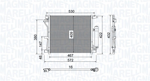 Airco condensor Magneti Marelli 350203799000