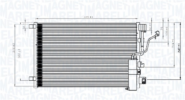 Airco condensor Magneti Marelli 350203841000