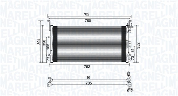 Airco condensor Magneti Marelli 350203959000