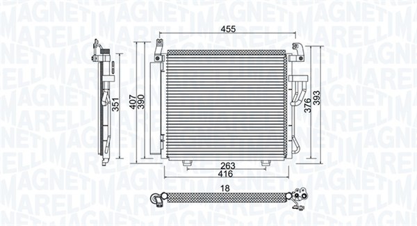 Airco condensor Magneti Marelli 350203975000