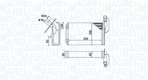 Kachelradiateur Magneti Marelli 350218405000