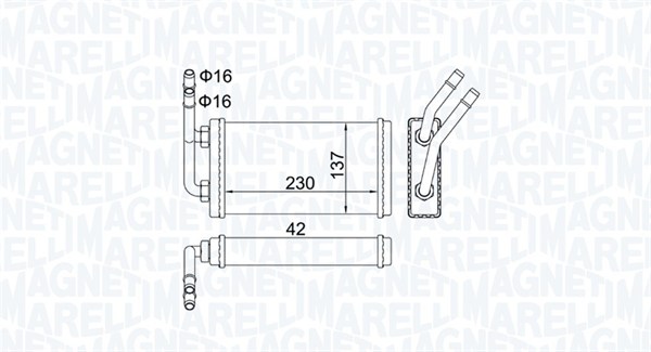 Kachelradiateur Magneti Marelli 350218406000