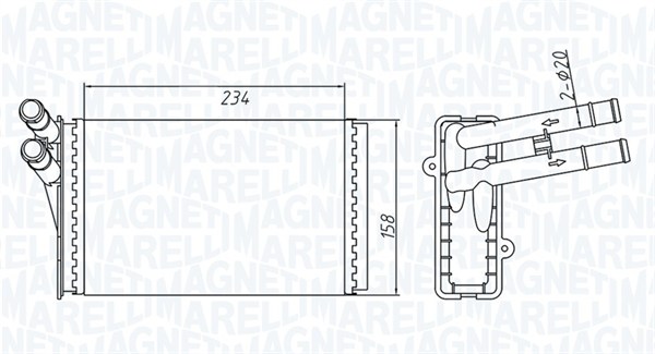 Kachelradiateur Magneti Marelli 350218409000