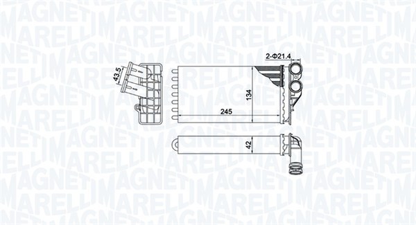 Kachelradiateur Magneti Marelli 350218430000