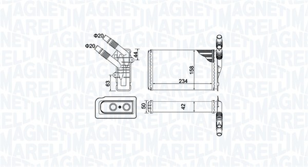 Kachelradiateur Magneti Marelli 350218433000