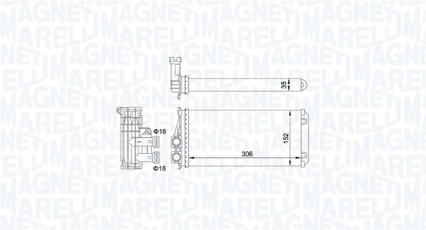 Kachelradiateur Magneti Marelli 350218435000