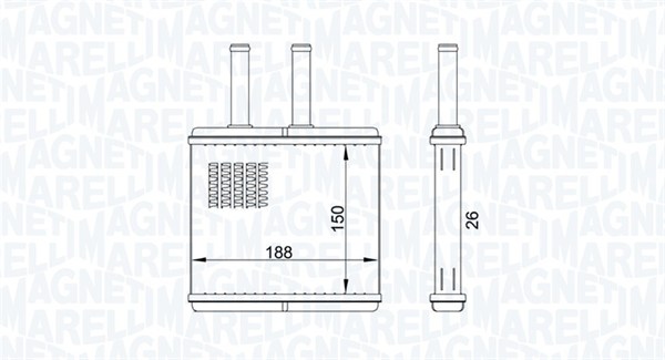 Kachelradiateur Magneti Marelli 350218437000