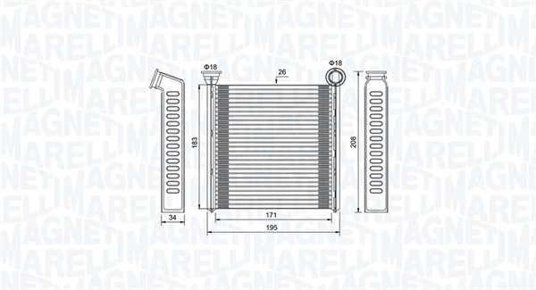 Kachelradiateur Magneti Marelli 350218448000