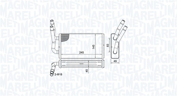 Kachelradiateur Magneti Marelli 350218450000