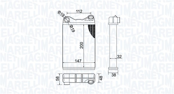 Kachelradiateur Magneti Marelli 350218456000