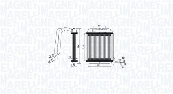 Kachelradiateur Magneti Marelli 350218458000