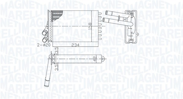 Kachelradiateur Magneti Marelli 350218462000