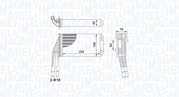 Kachelradiateur Magneti Marelli 350218467000