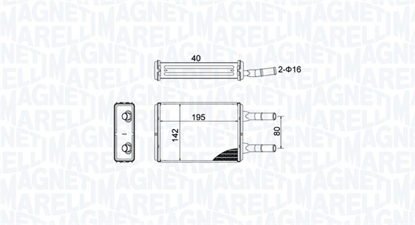 Kachelradiateur Magneti Marelli 350218476000