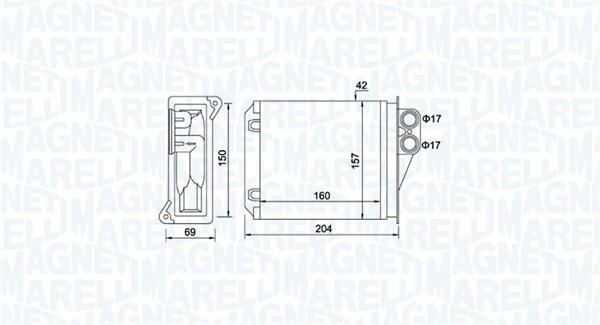 Kachelradiateur Magneti Marelli 350218481000